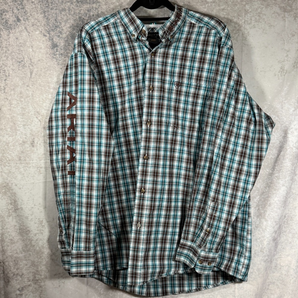 Ariat ProSeries LongSleeve Plaid ButtonUp Shirt-Men's XL-Western Cowboy Workwear